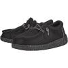 Hey Dude Boy’s Wally Heathered Mesh | Youth’s Shoes | Youth Slip-on Loafers | Comfortable & Light-Weight(Black)