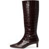 Madewell Women’s Dorchester Dimes Tall Boot-Croc Knee High(Chocolate Raisin)