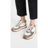 Madewell Women’s Kickoff Trainer Sneakers in Neutral Colorblock Leather(Olive Grove Multi Spot Dot)