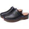 Madewell The Cecily Clog in Oiled Leather Clogs for Women – Slip-On Style Closure, and Round Toe Silhouette(True Black)