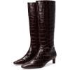 Madewell Women’s Dorchester Dimes Tall Boot-Croc Knee High(Chocolate Raisin)