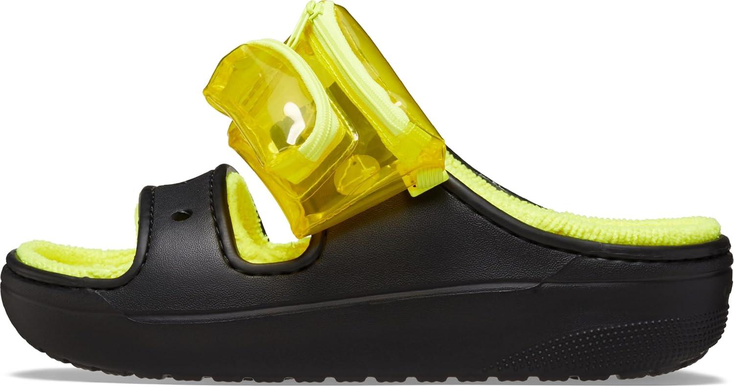 imageCrocs Unisex Adult Classic Cozzzy Towel Sandals Fuzzy Slippers and SlidesBlackAcidity