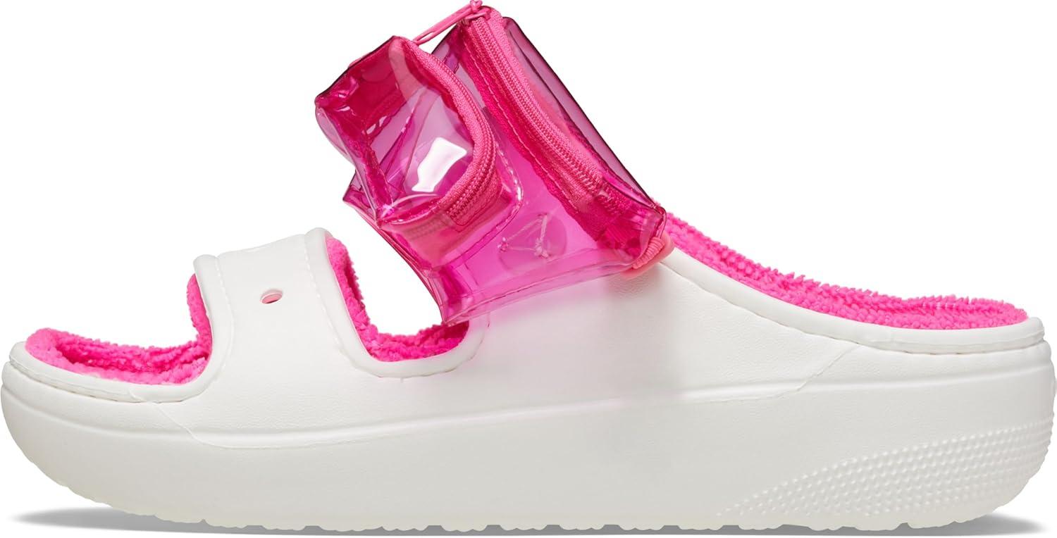 imageCrocs Unisex Adult Classic Cozzzy Towel Sandals Fuzzy Slippers and SlidesWhite