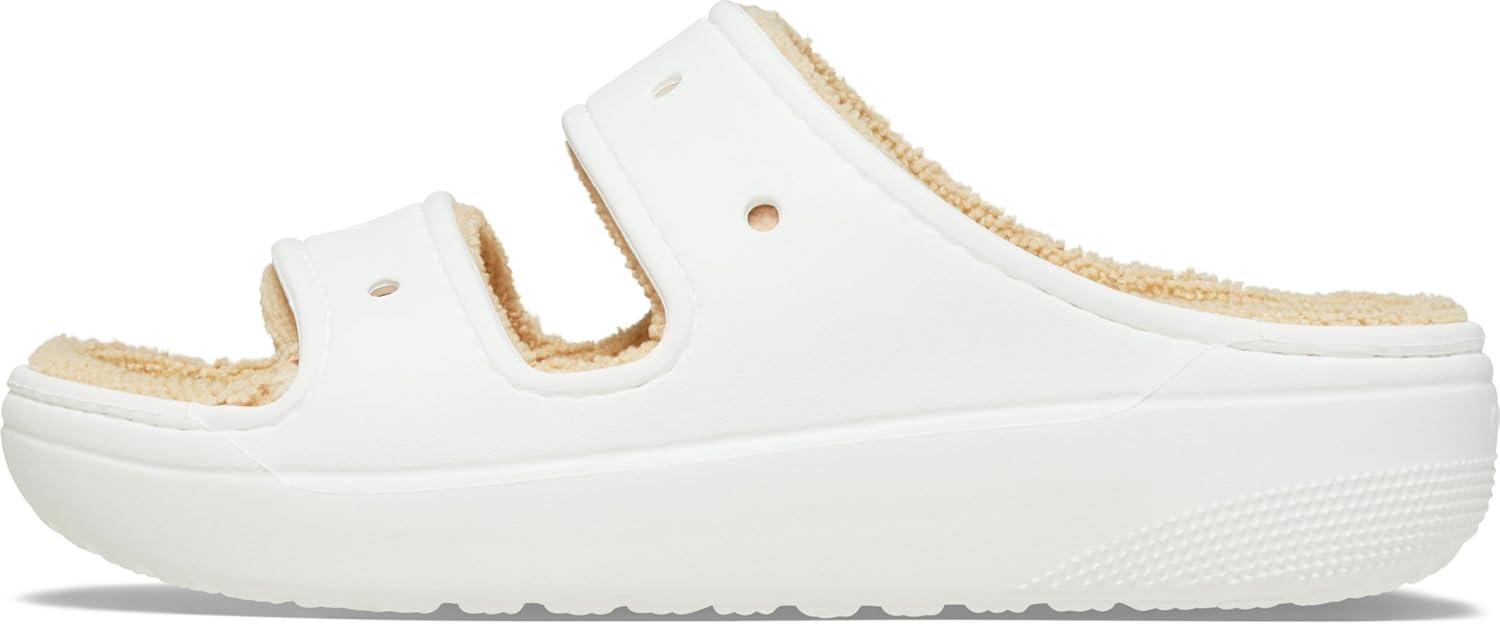 imageCrocs Unisex Adult Classic Cozzzy Towel Sandals Fuzzy Slippers and SlidesWhiteShitake