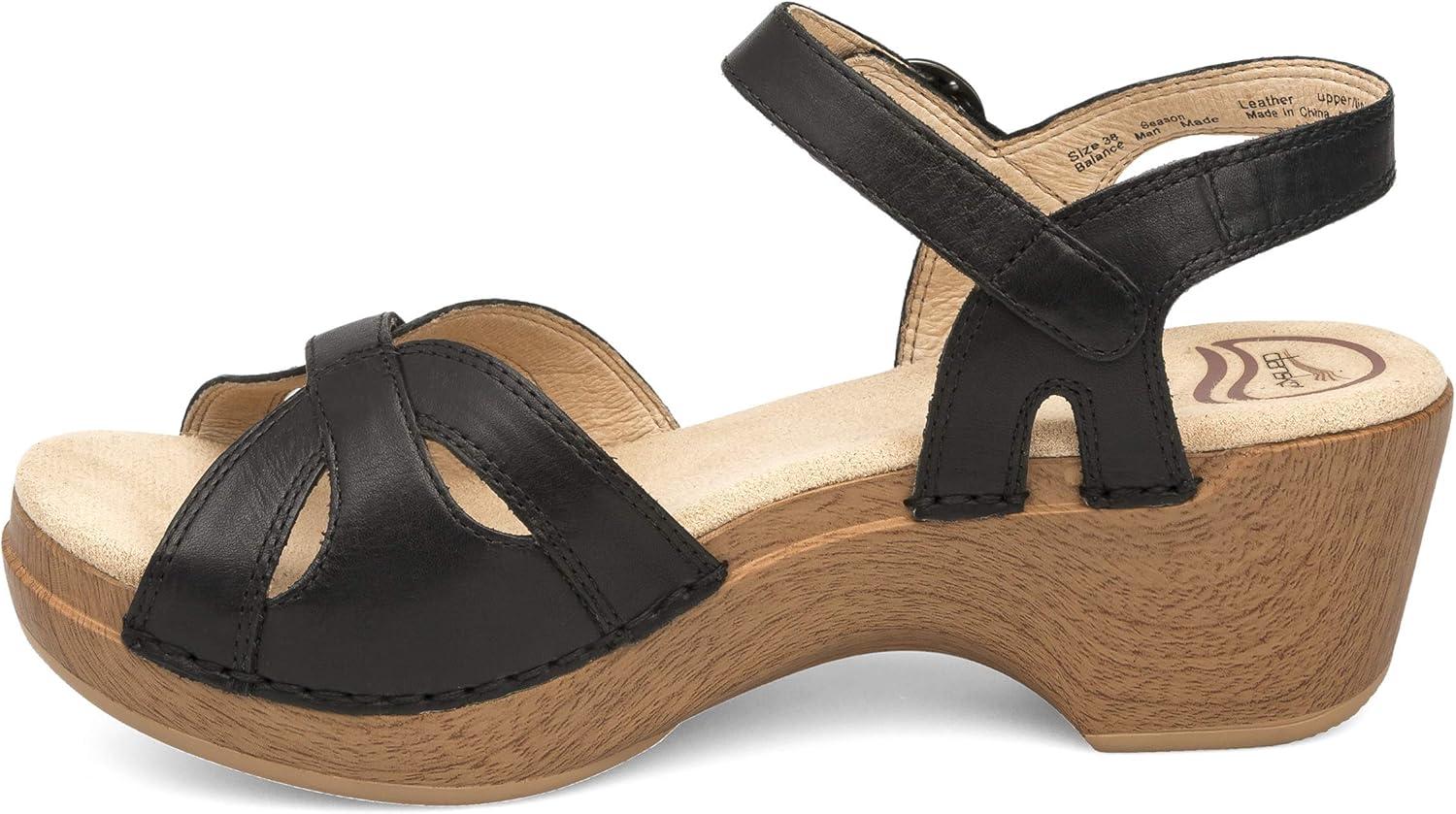 imageDansko Season Stylish Sandal for Women Lightweight with Added Arch Support Durable PU Outsole for LongLasting Wear and ComfortBlack