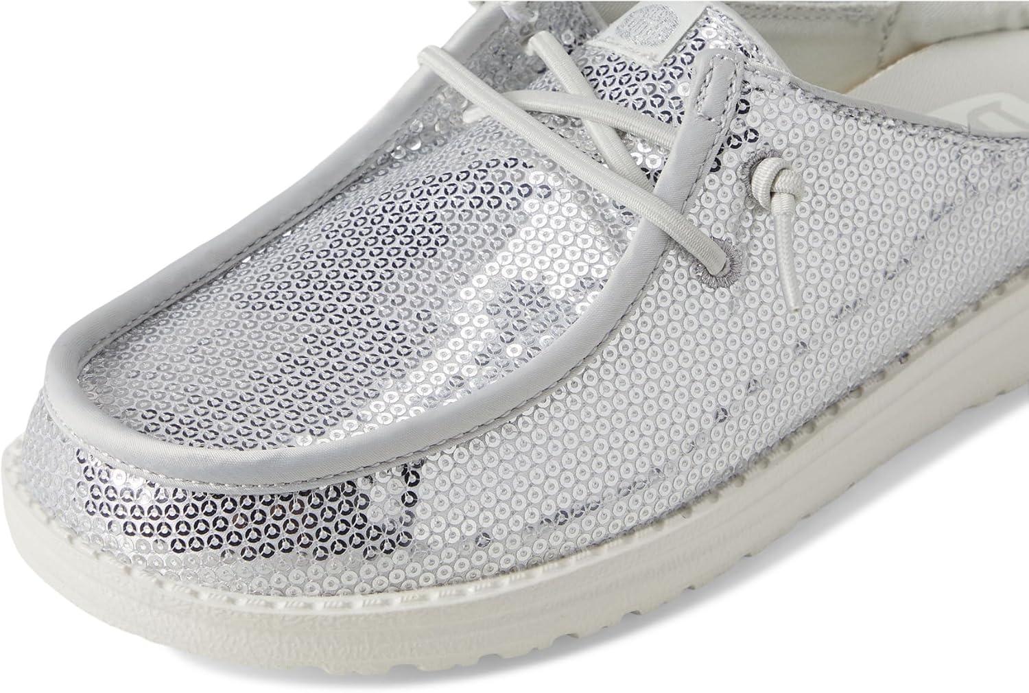 imageHEYDUDE Womens Wendy Slip Sequin LoaferWhite