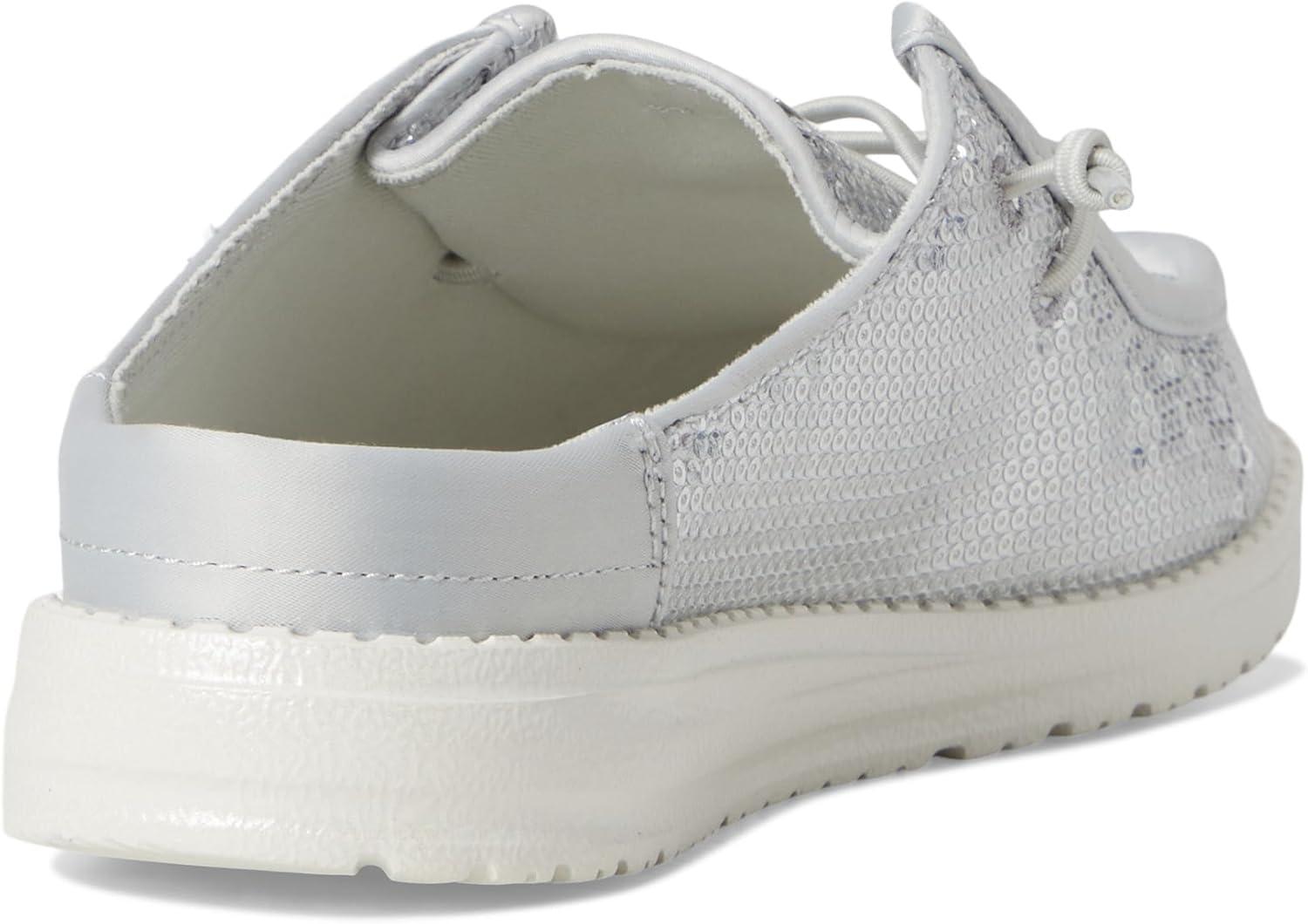 imageHEYDUDE Womens Wendy Slip Sequin LoaferWhite