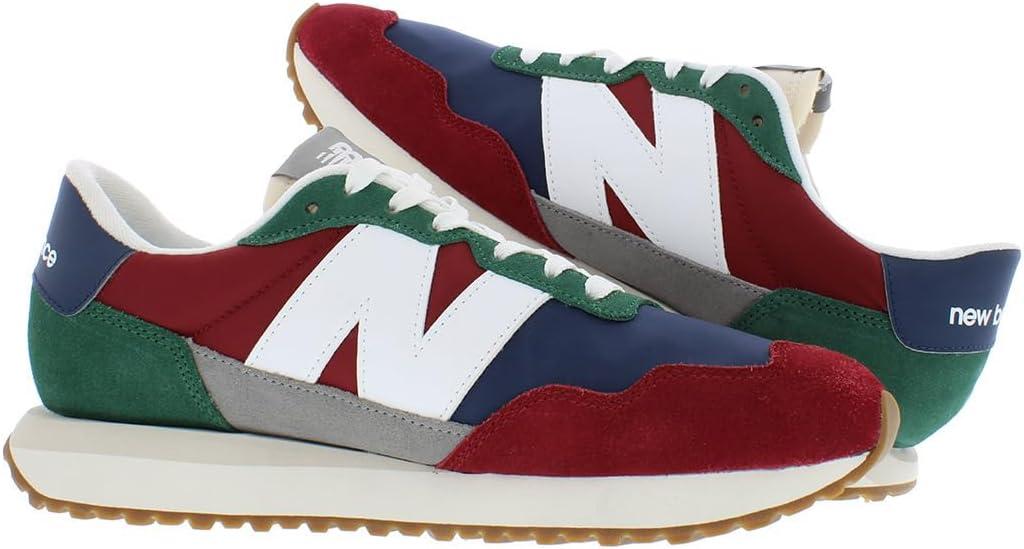 imageNew Balance Mens 237 V1 Classic Road Running ShoeScarletTeam Forest Green