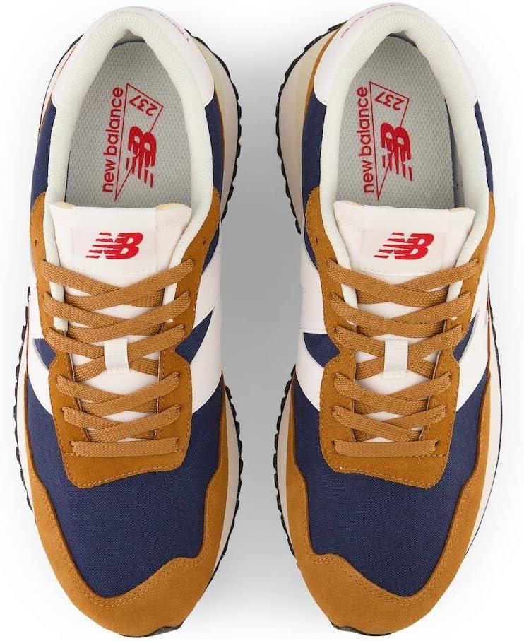 imageNew Balance Mens 237 V1 Classic Road Running ShoeTabacNb NavyWhite