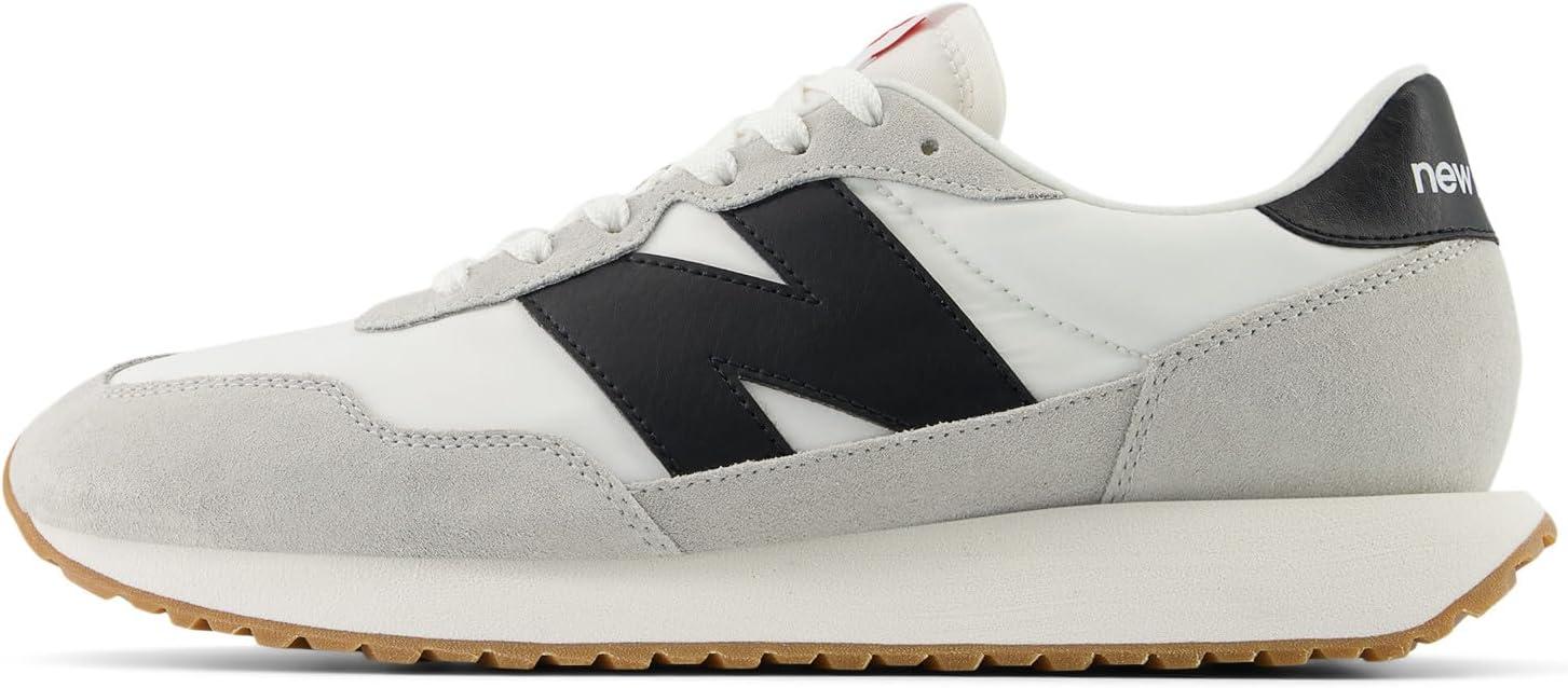imageNew Balance Mens 237 V1 Classic Road Running ShoeWhiteBrighton GreyBlack