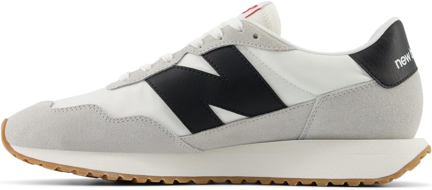 imageNew Balance Mens 237 V1 Classic Road Running ShoeWhiteBrighton GreyBlack