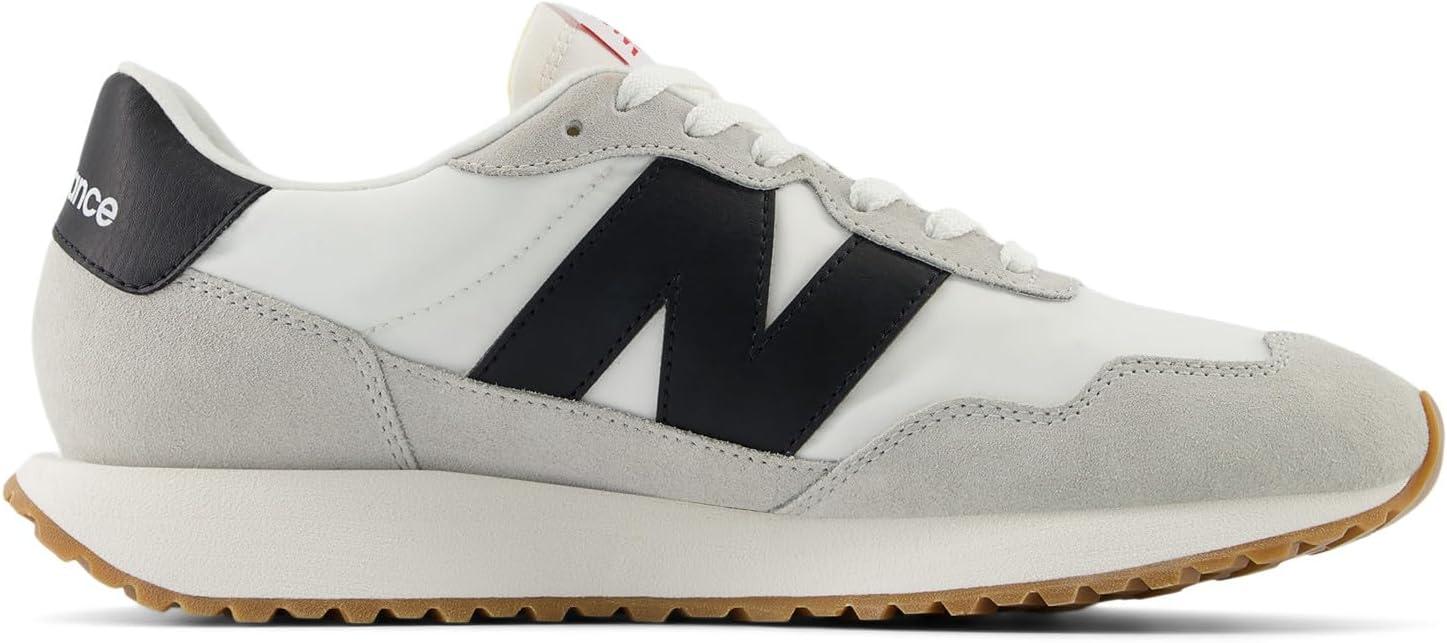 imageNew Balance Mens 237 V1 Classic Road Running ShoeWhiteBrighton GreyBlack