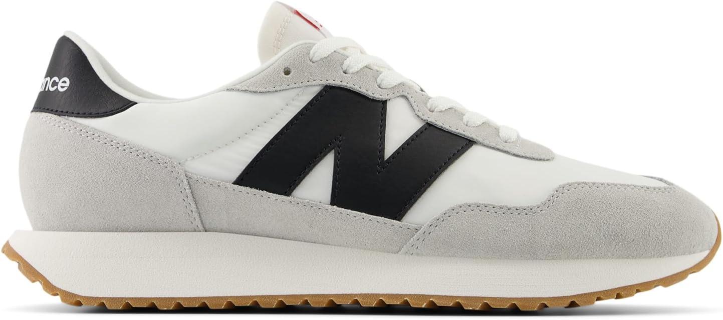 imageNew Balance Mens 237 V1 Classic Road Running ShoeWhiteBrighton GreyBlack