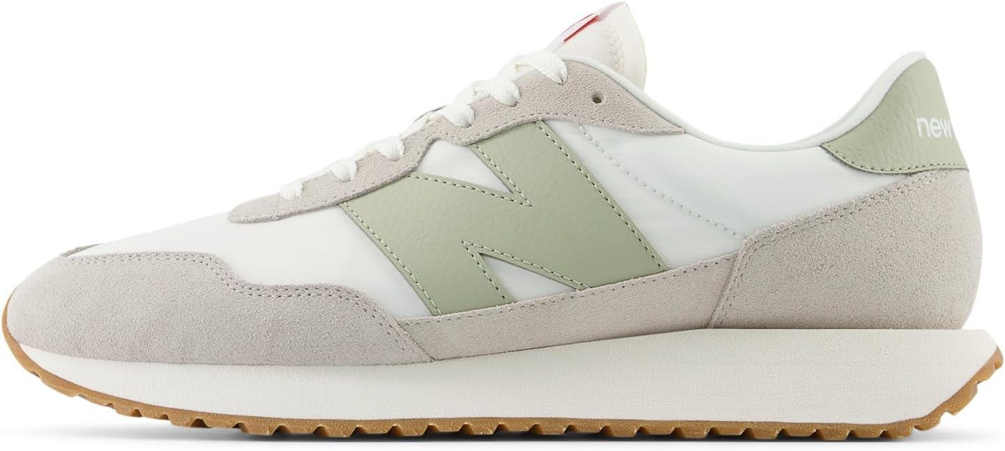 imageNew Balance Mens 237 V1 Classic Road Running ShoeWhiteMoonrockOlivine