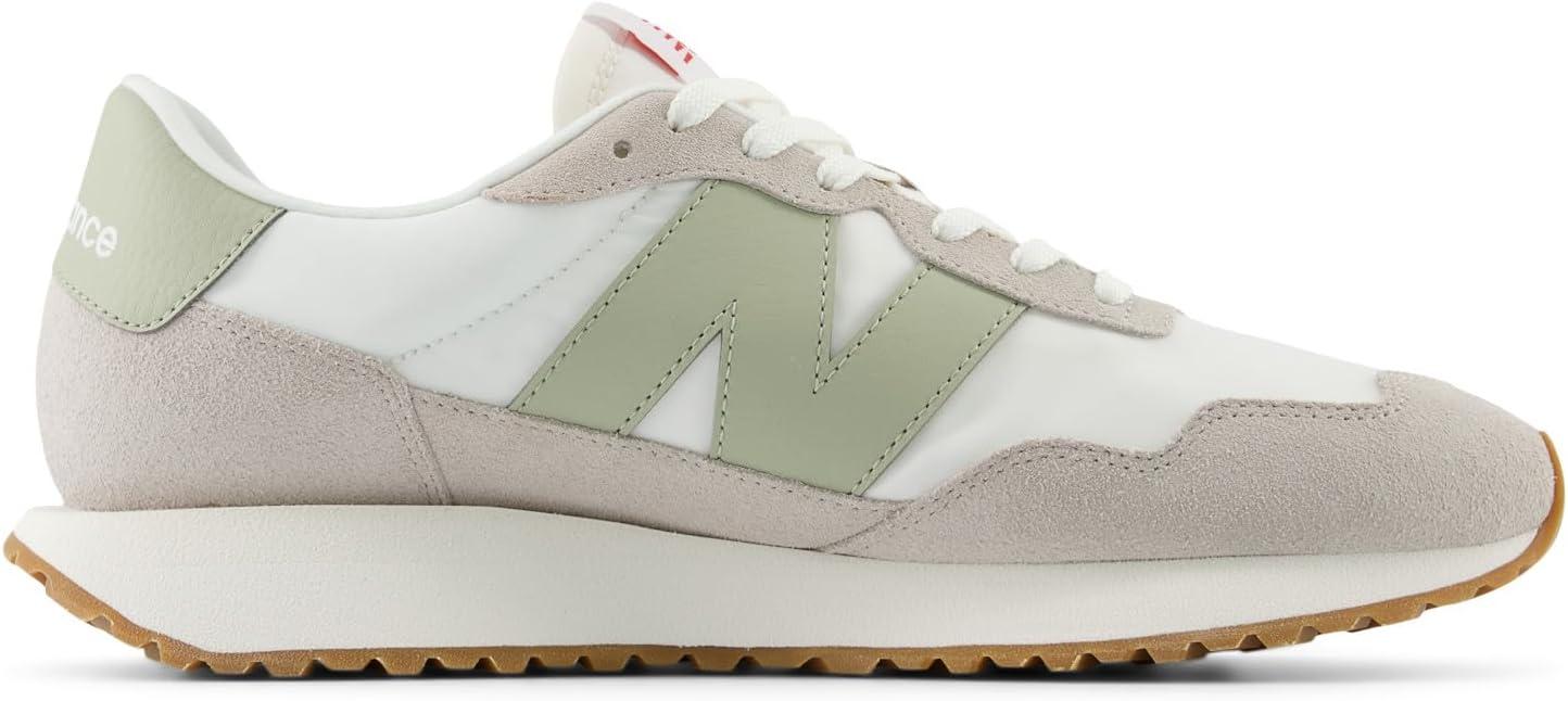 imageNew Balance Mens 237 V1 Classic Road Running ShoeWhiteMoonrockOlivine