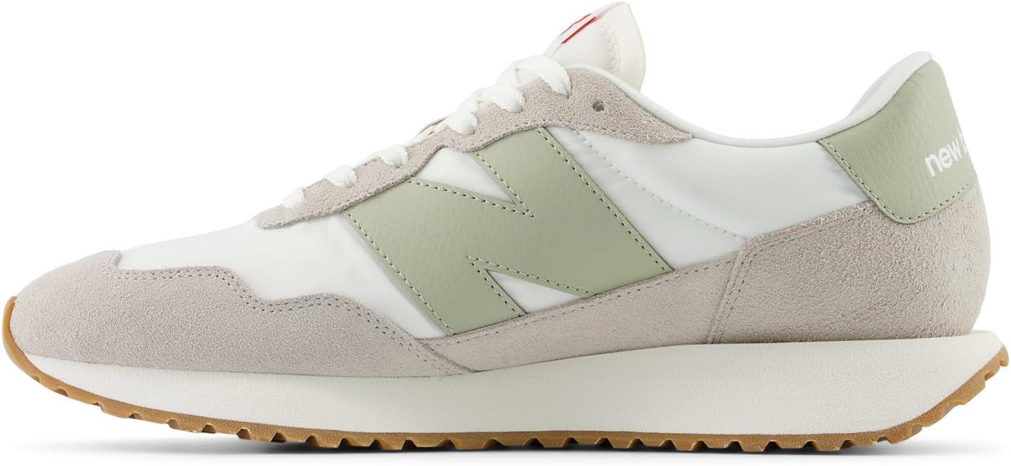 imageNew Balance Mens 237 V1 Classic Road Running ShoeWhiteMoonrockOlivine