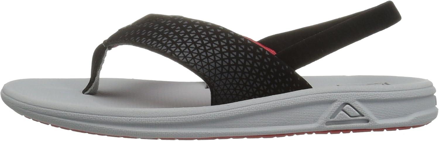 imageREEF Boys Litte Rover Sandals Waterproof Flip Flops For Toddlers with Soft Cushion FootbedGreyRed