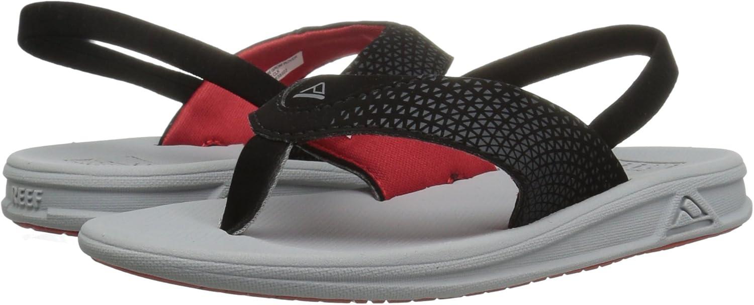imageREEF Boys Litte Rover Sandals Waterproof Flip Flops For Toddlers with Soft Cushion FootbedGreyRed