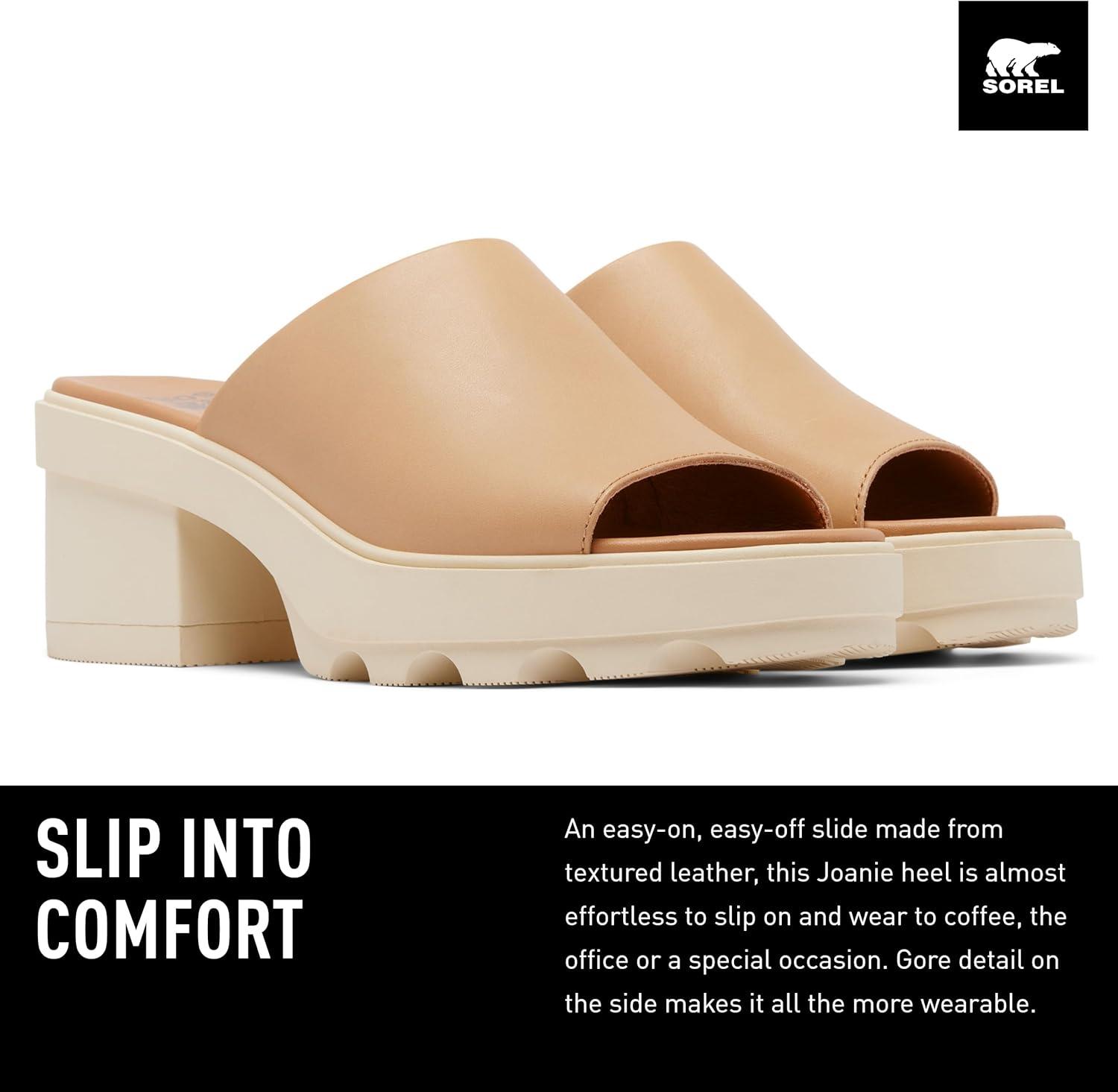 imageSorel Womens Joanie Heel Slide SandalsHonest Beige Bleached Ceramic