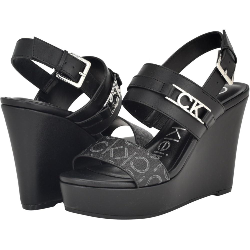 imageCalvin Klein Womens Kanova Wedge SandalBlack Logo Multi