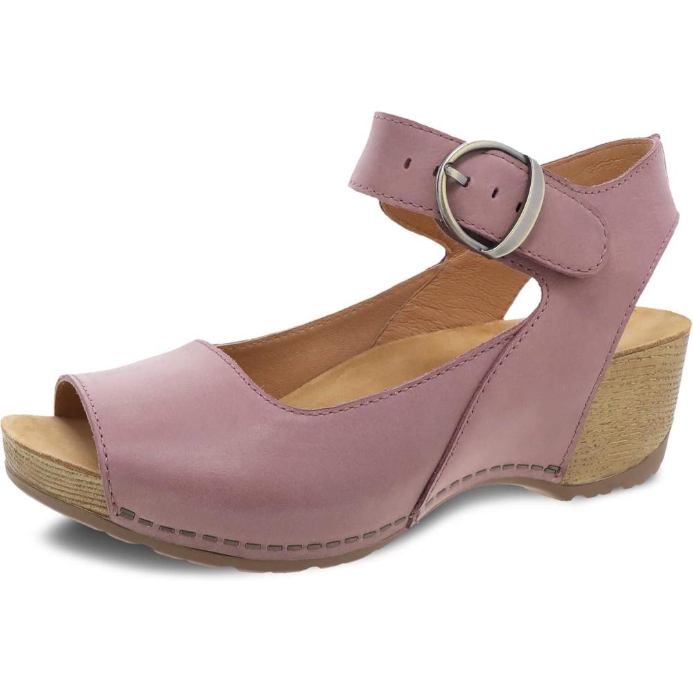 imageDansko Tiana SlipOn Platform Sandal for Women  Cushioned Contoured Footbed for AllDay Comfort and Support  Hook ampamp Loop Strap with Buckle Detail  Lightweight Rubber OutsoleBlush
