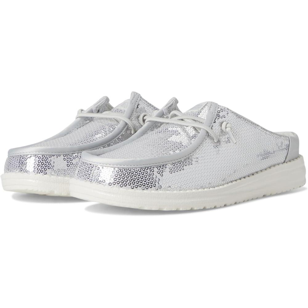 imageHEYDUDE Womens Wendy Slip Sequin LoaferWhite