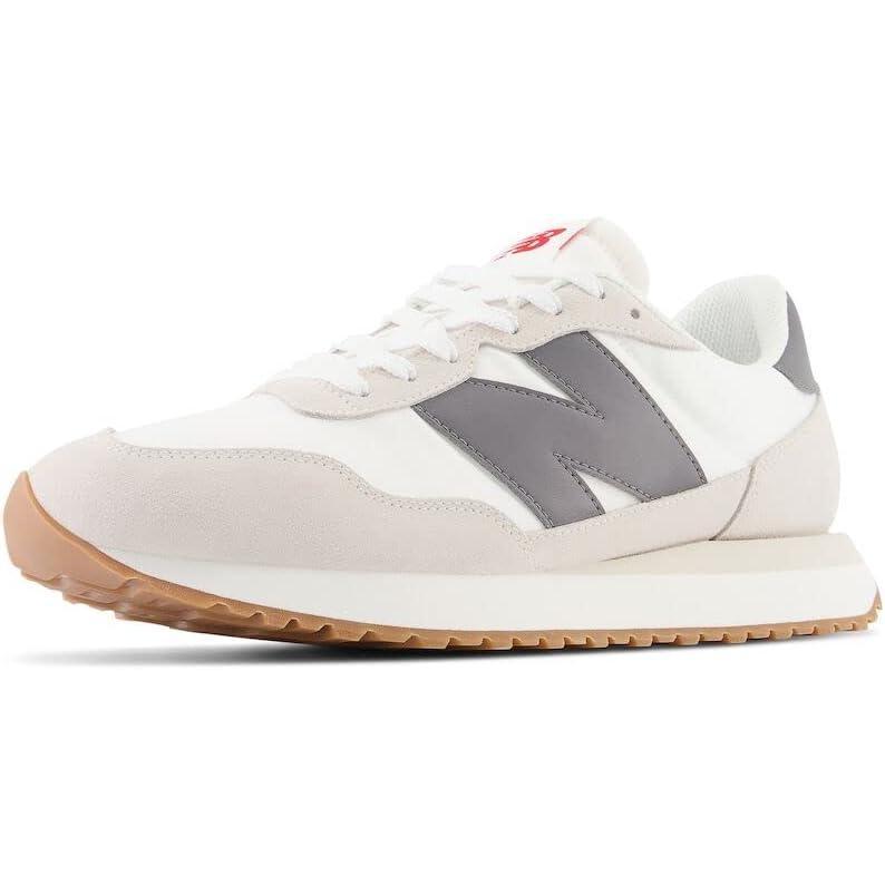 imageNew Balance Mens 237 V1 Classic Road Running ShoeWhiteCastlerock