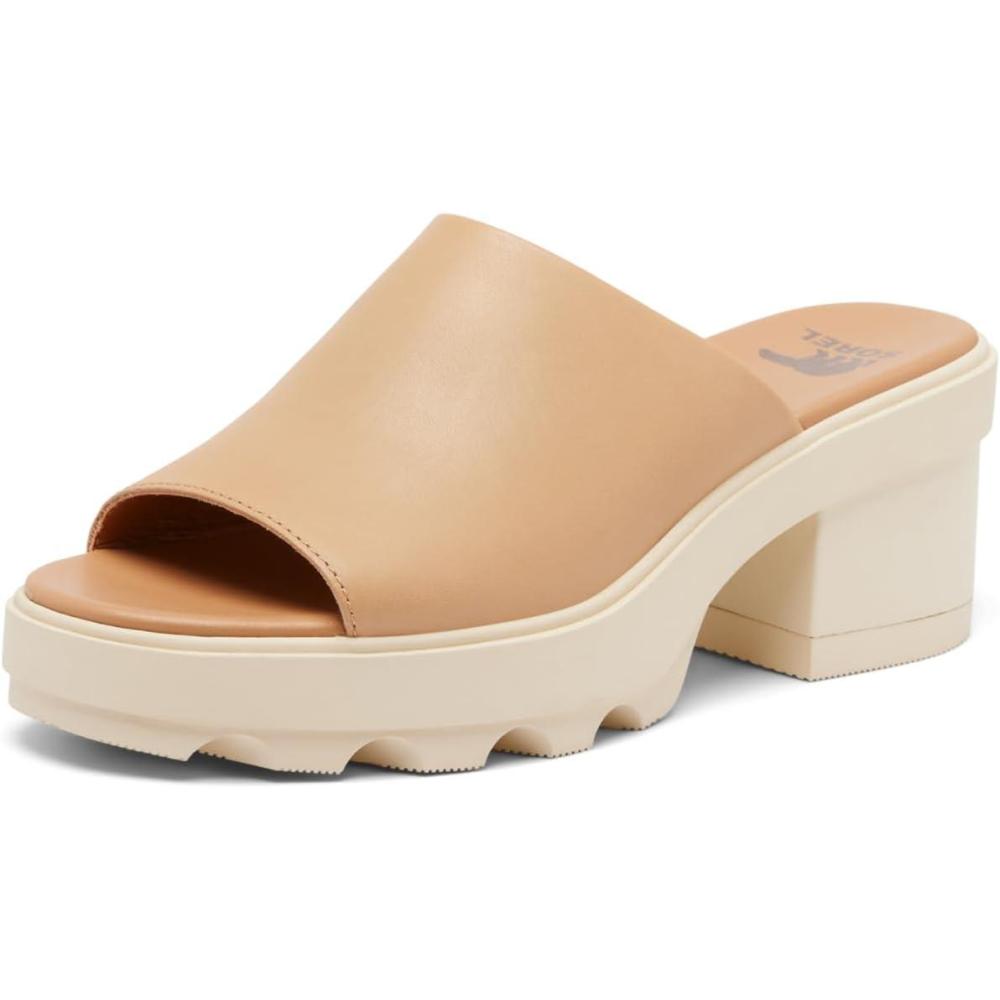 imageSorel Womens Joanie Heel Slide SandalsHonest Beige Bleached Ceramic