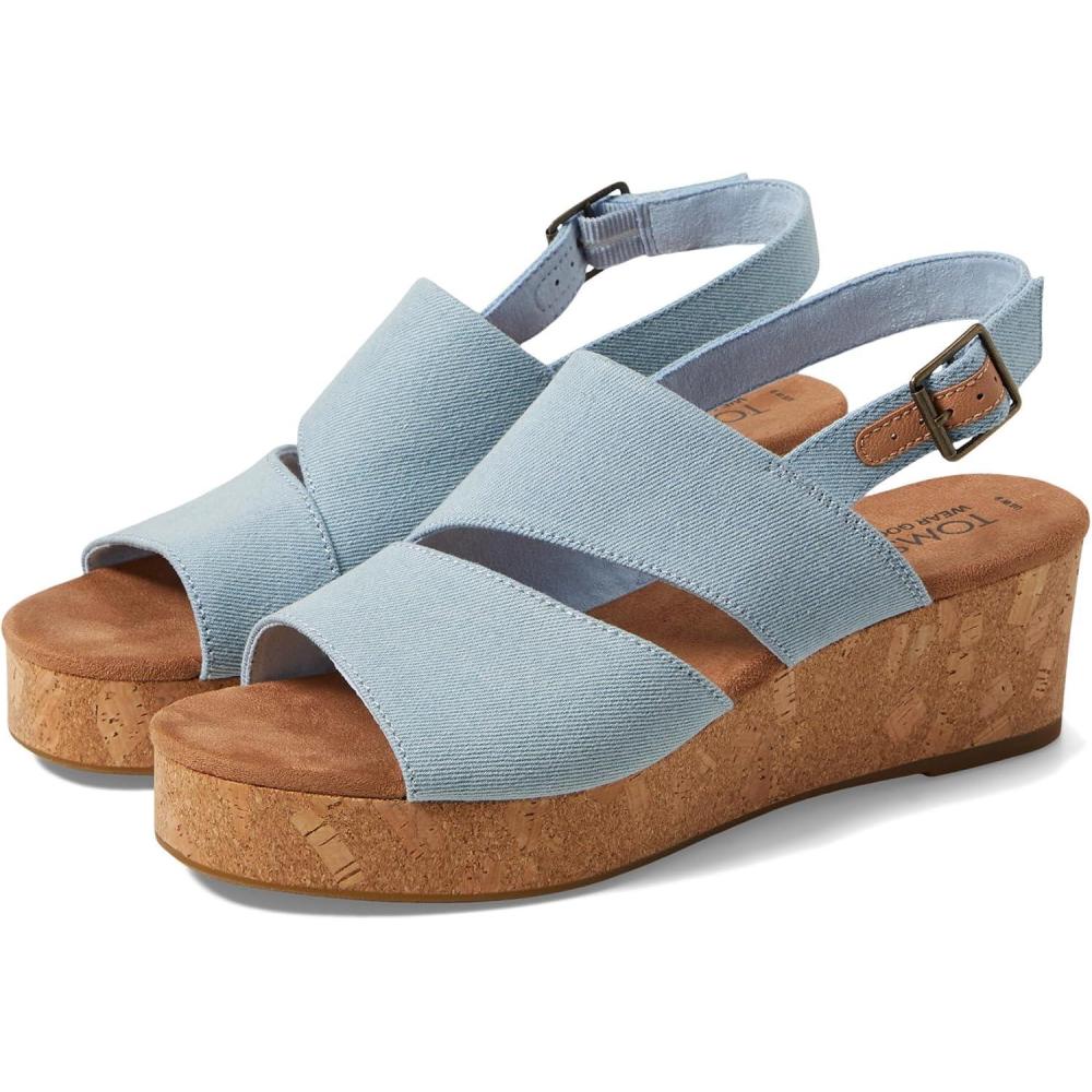 imageTOMS Womens Claudine SandalPastel Blue Washed Denim