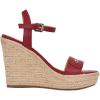 Calvin Klein Women’s Hamal Wedge Sandal(Cherry Red 600)