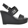 Calvin Klein Women’s Kanova Wedge Sandal(Black Logo Multi)