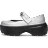 Crocs Women’s Stomp Mary Janes Flat(Silver)