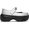 Crocs Women’s Stomp Mary Janes Flat(Silver)