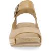 Dansko Tiana Slip-On Platform Sandal for Women – Cushioned, Contoured Footbed for All-Day Comfort and Support – Hook & Loop Strap with Buckle Detail – Lightweight Rubber Outsole(Tan)