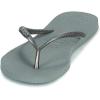 Havaianas Women’s Flip Flop Sandal(Steel Grey Rainbow Grey Glitter)