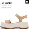SOREL Women’s Dayspring Ankle Strap Sandals(Honest Beige  Chalk)