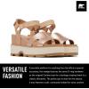 Sorel Women’s Joanie lV Ankle Strap Wedge Sandals(Honest Beige  Gum 17)