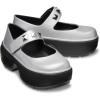 Crocs Women’s Stomp Mary Janes Flat(Silver)