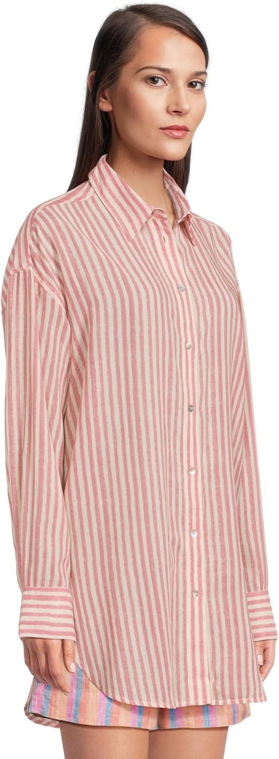 imageFaherty womens Haze ShirtdressRose Watercolor Stripe