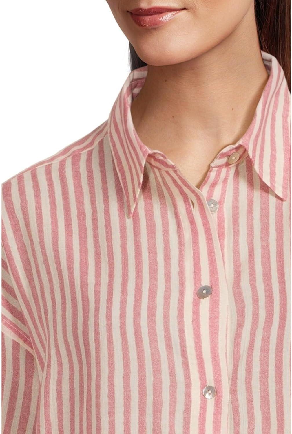 imageFaherty womens Haze ShirtdressRose Watercolor Stripe