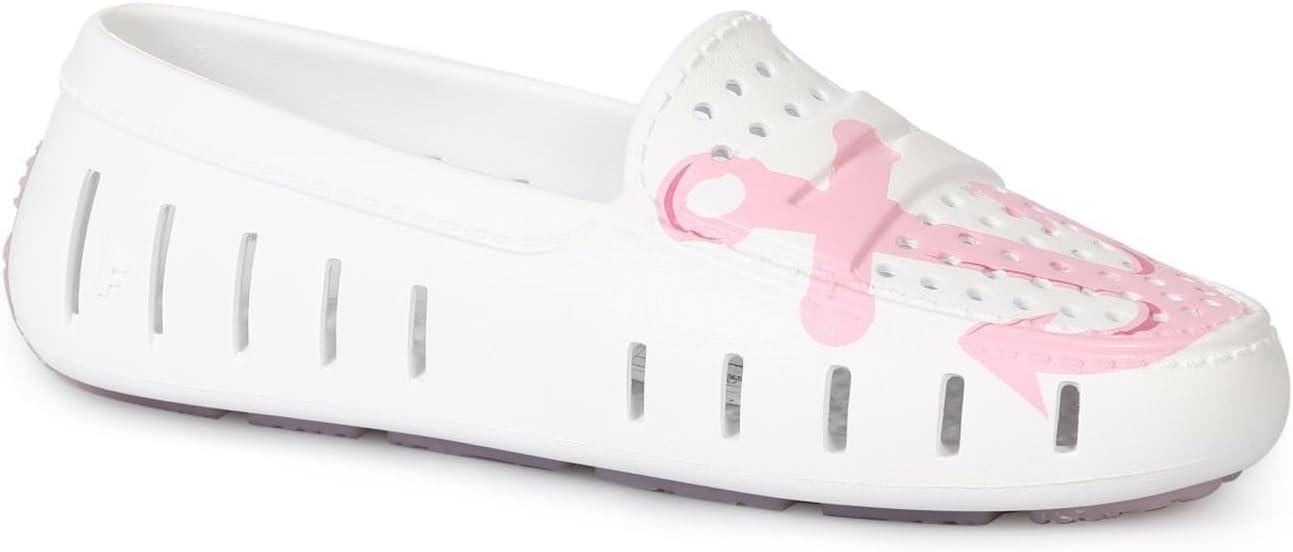 imageFloafers Womens Posh Driver Print Boat ShoeWhiteRose Quartz Anchor