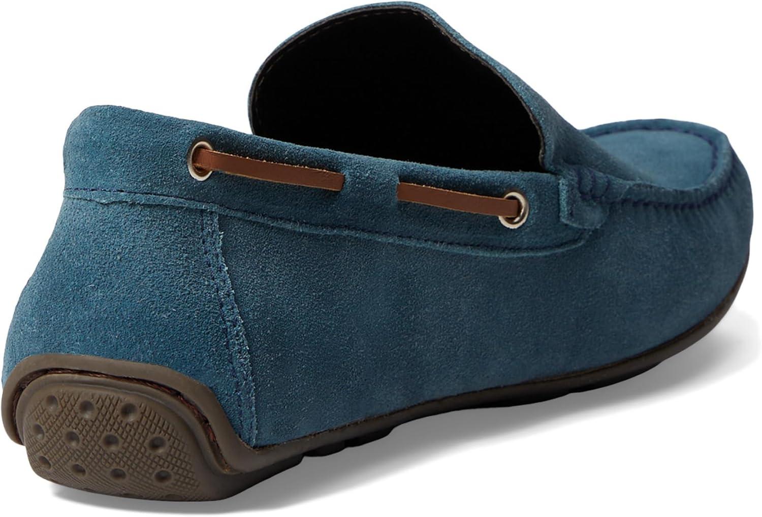imageMens Genuine Leather Casual Slip On Venetian LoafersAtlantic Blue Suede