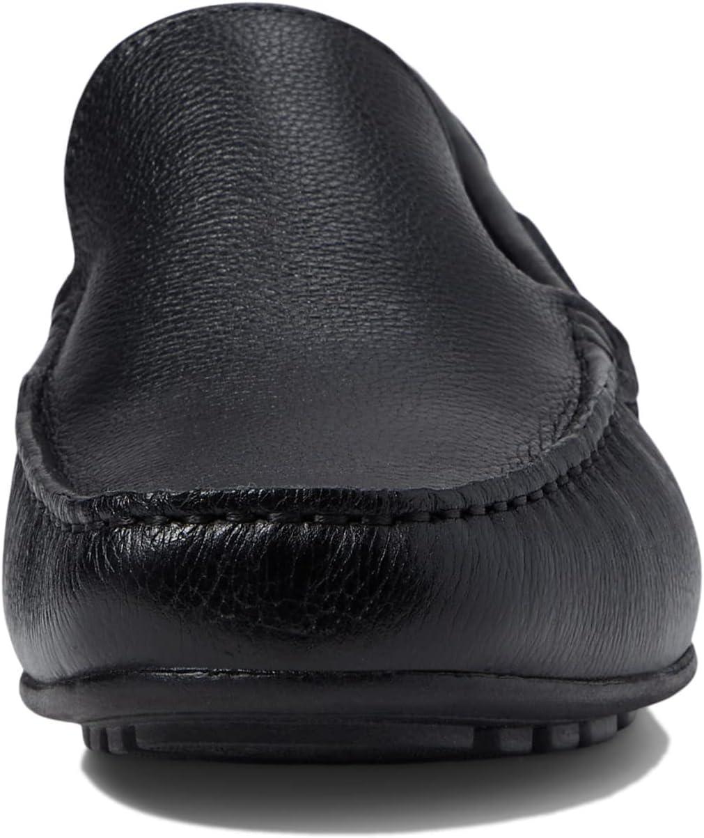 imageMens Genuine Leather Casual Slip On Venetian LoafersBlack Grainy