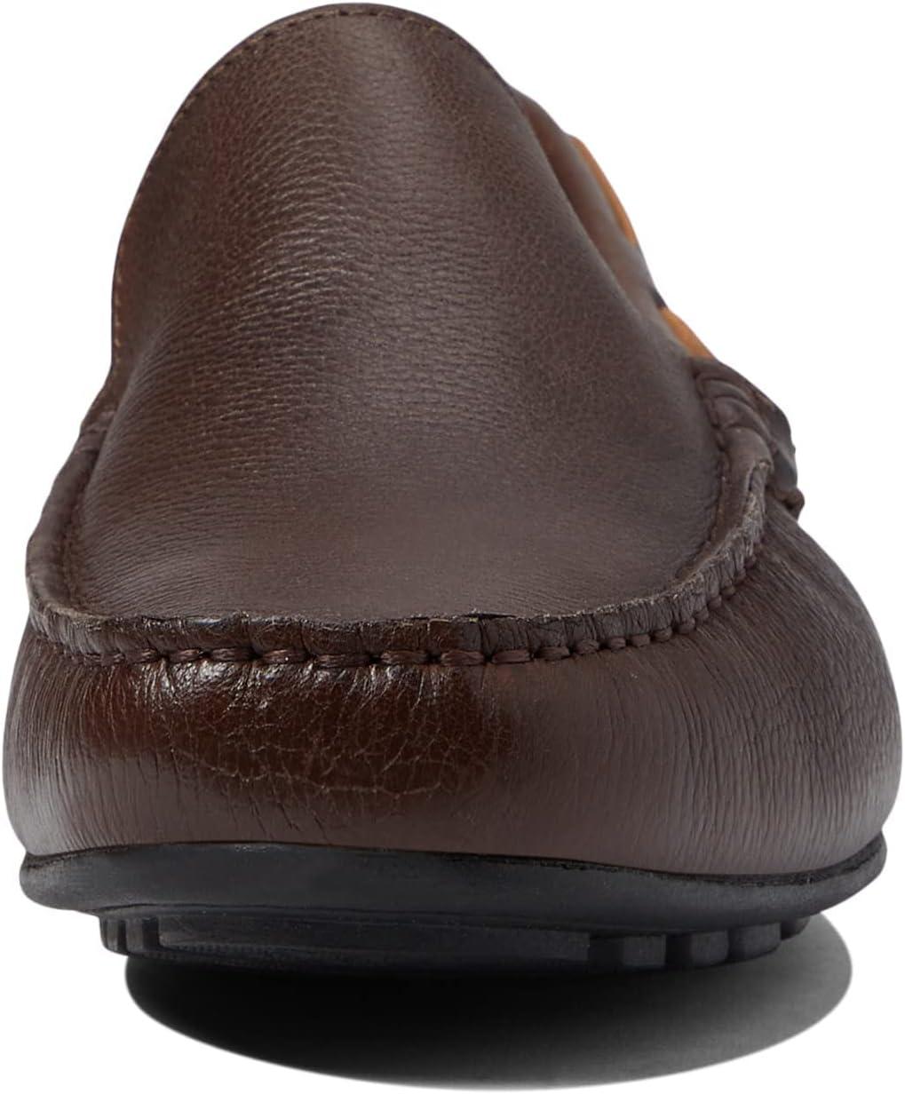 imageMens Genuine Leather Casual Slip On Venetian LoafersBrown Grainy