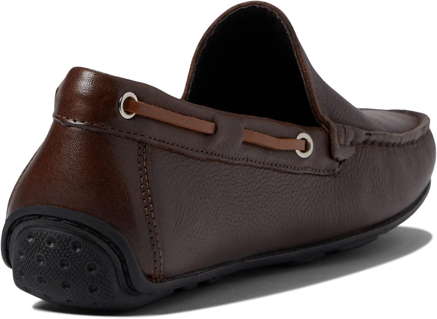 imageMens Genuine Leather Casual Slip On Venetian LoafersBrown Grainy