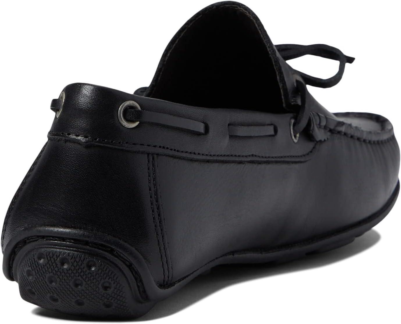 imageMens Genuine Leather Casual Slip on TieBow LoafersBlack Napa
