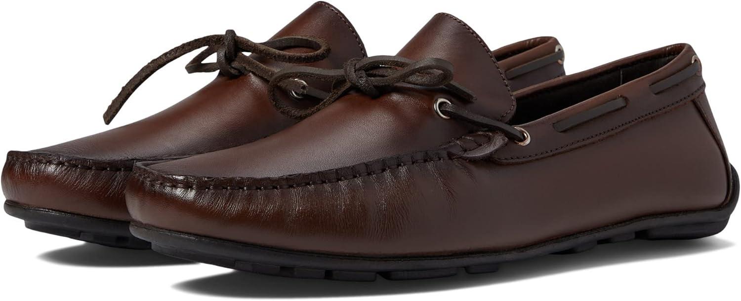 imageMens Genuine Leather Casual Slip on TieBow LoafersBrown Napa