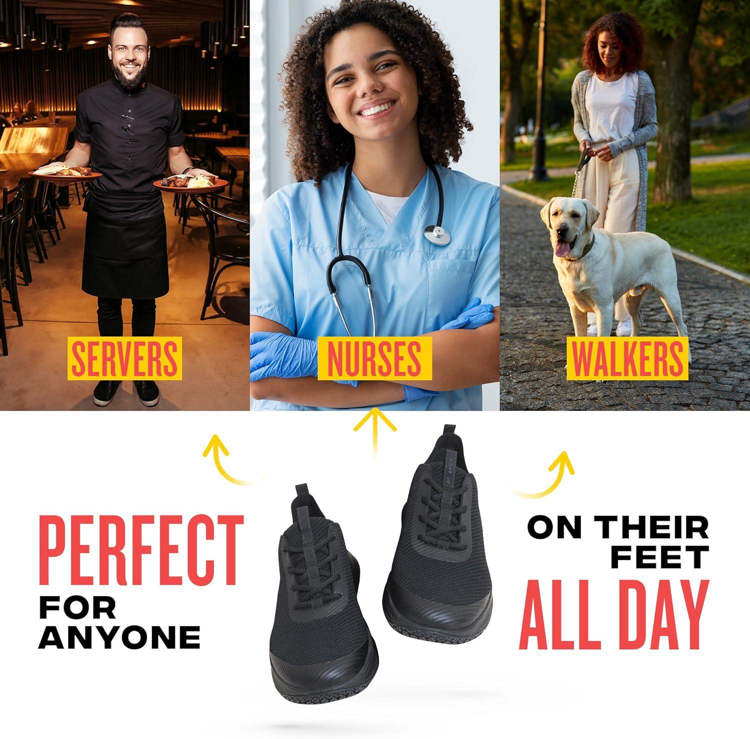 imageSnibbs ROVR Non Slip Shoes for Men ampamp Women Slip Resistant Work ShoesEclipse Black