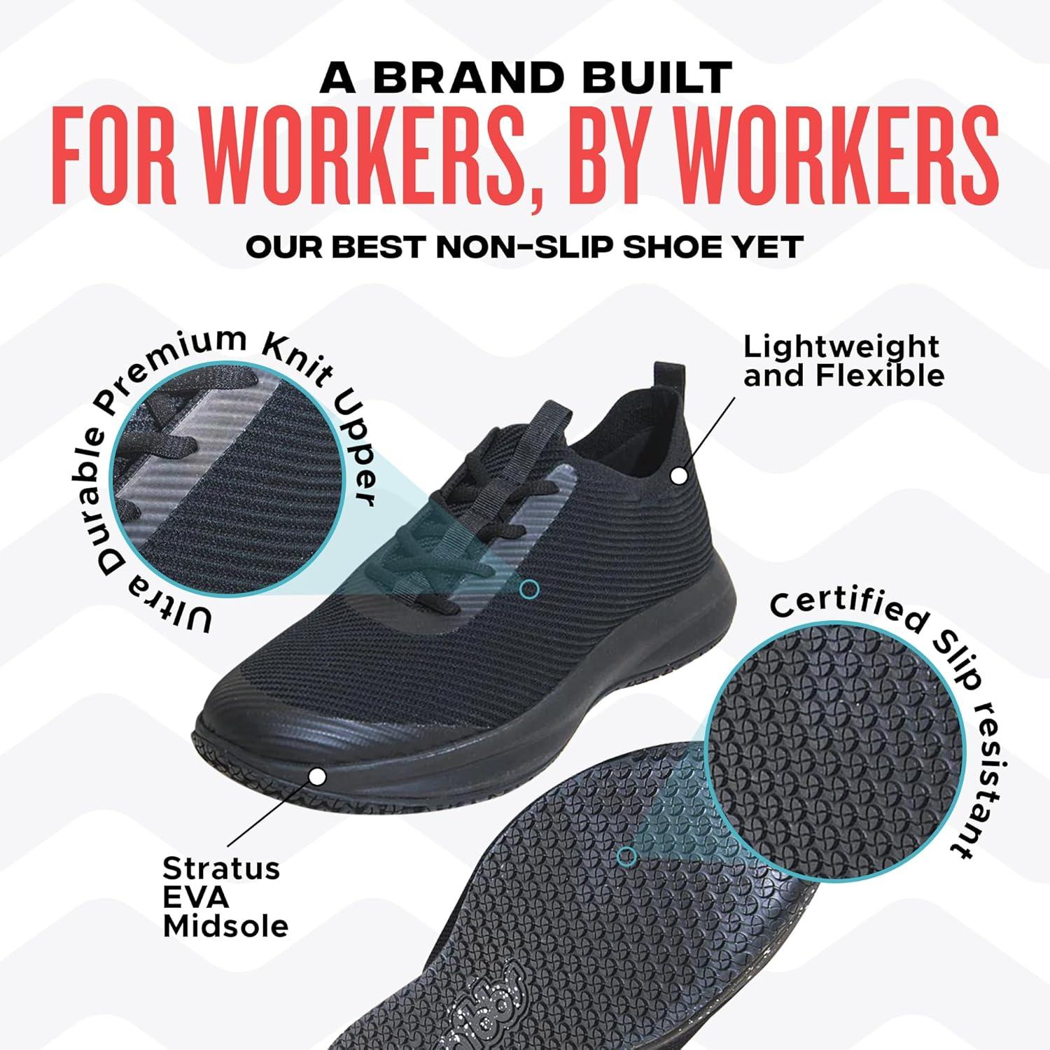 imageSnibbs ROVR Non Slip Shoes for Men ampamp Women Slip Resistant Work ShoesEclipse Black