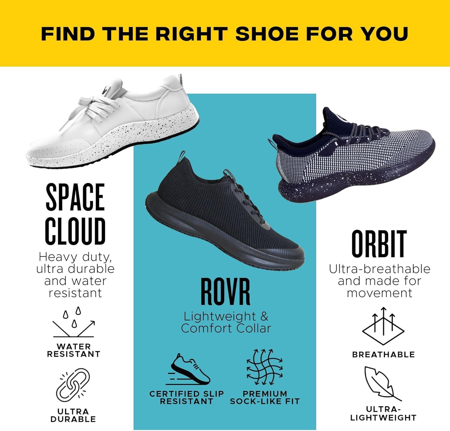 imageSnibbs ROVR Non Slip Shoes for Men ampamp Women Slip Resistant Work ShoesEclipse Black